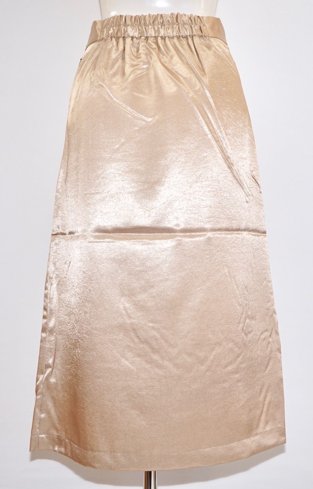 Shiny Satin Flare Skirt (light beige) - メルカリ