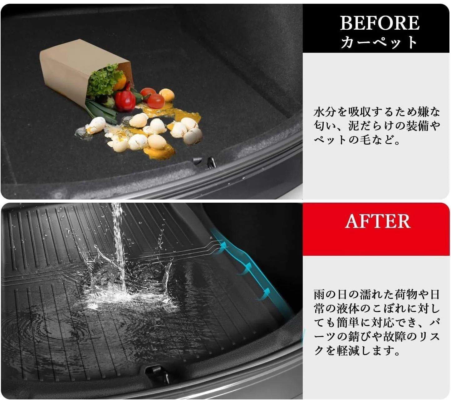 トヨタ ランドクルーザー プラド250系用 ラゲッジマット トランクマット アウトドアマット 防水 防汚 ラゲッジ トランク 1個