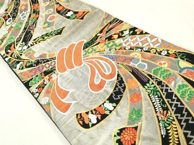 専用帯576 ●工房 むら伊 高級 正絹 全通 袋帯 リサイクル着物】袋帯 正絹 東京白茶色（とうきょうしらちゃいろ