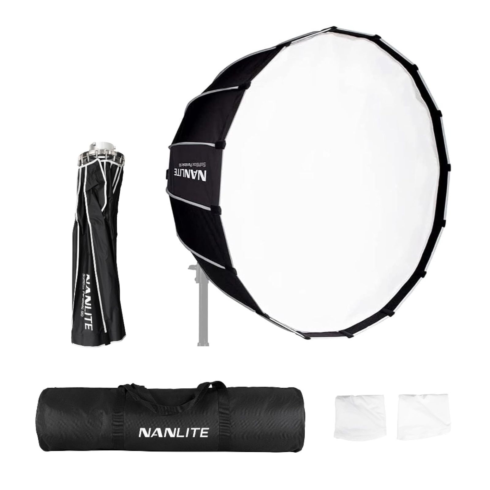 NANLITE パラボリックソフトボックス 90cm 折りたたみ式 ボーエンズマウント ディフューザー ソフトライティング SB-PR-90-Q