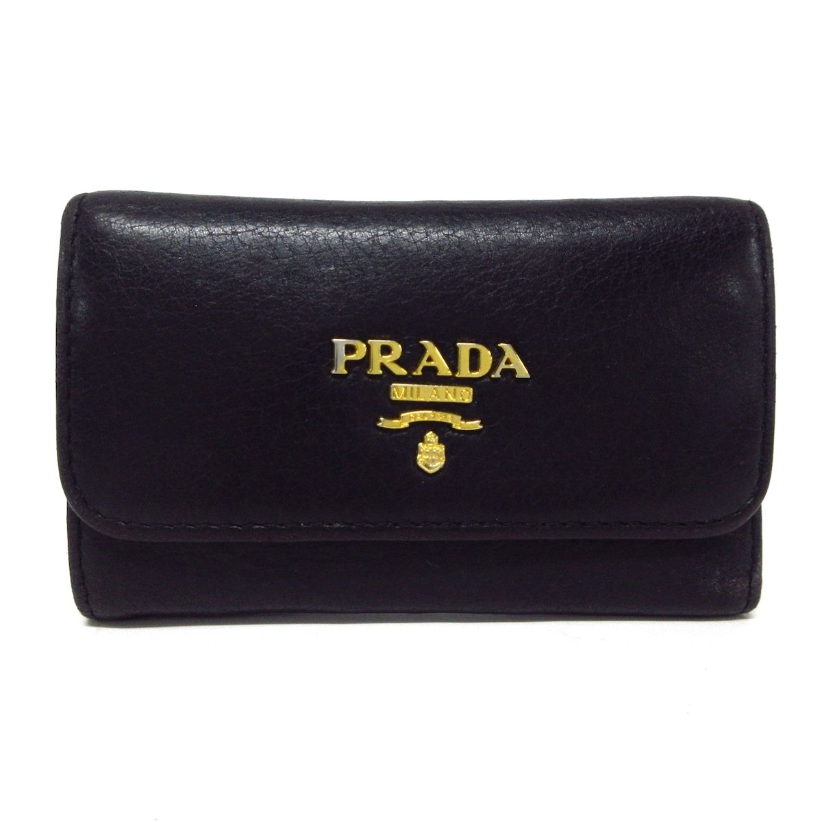 PRADA(プラダ) キーケース - 黒 6連フック レザー - メルカリ