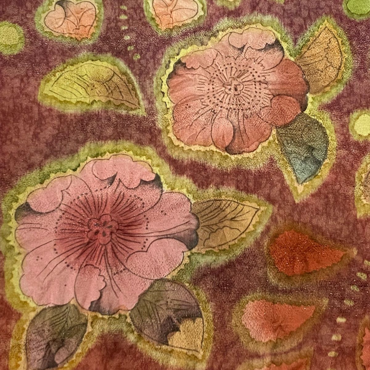 付下げ 身丈165cm 裄丈69cm L 袷 落款 辻が花 銀通し 青紫 正絹 美品  