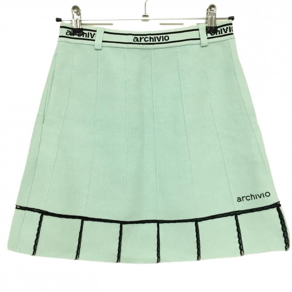 ☆特価☆【美品】アルチビオ ニットスカート ライトブルー×黒 ウエスト