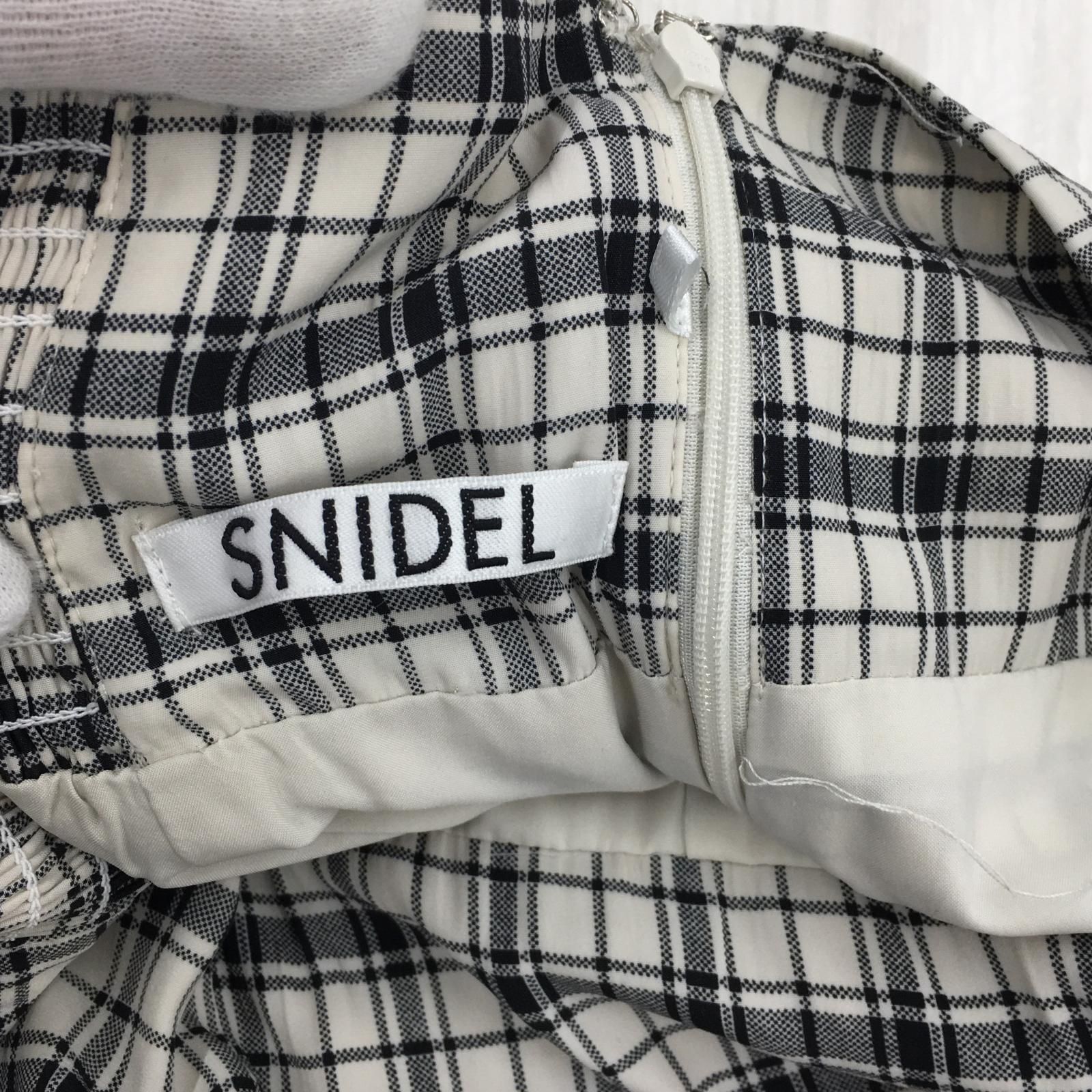 スナイデル　チェックパンツ snidel スナイデル チェック パンツ size1/ブラック×ホワイト
