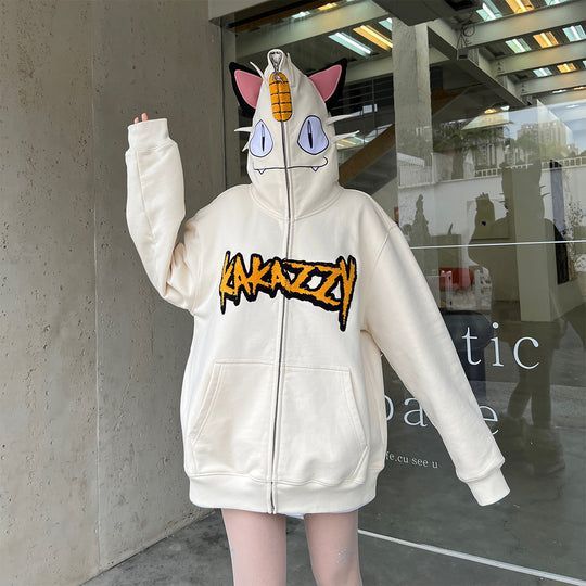WCS2023yokohamaポケモンキャラクターフルジップパーカー KaKazzy】ニャース ポケモン フルジップ パーカー 男女着用可
