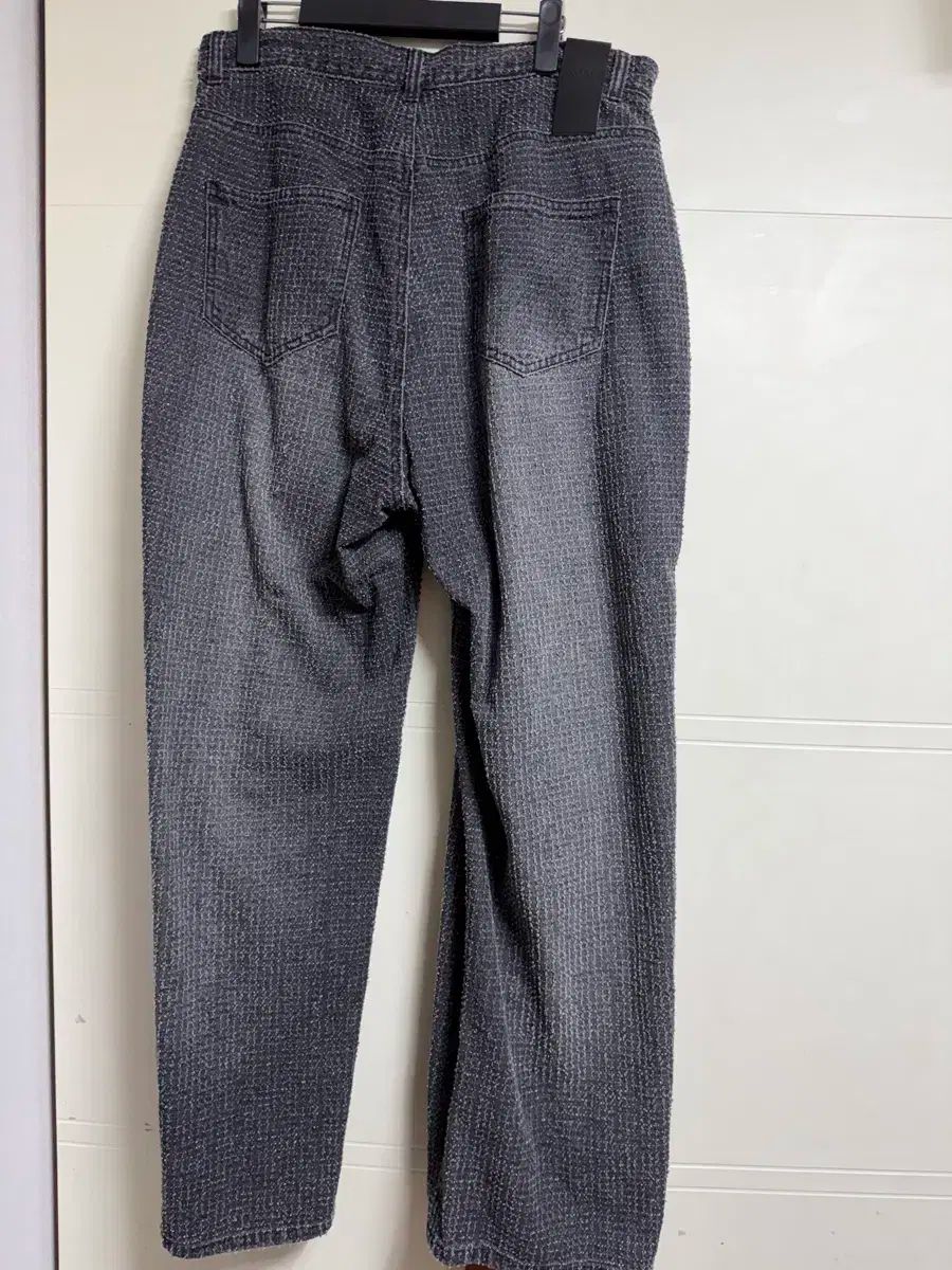 NOIRER ノイア ダメージ ストライプ ワイド デニムパンツ ブラック 50