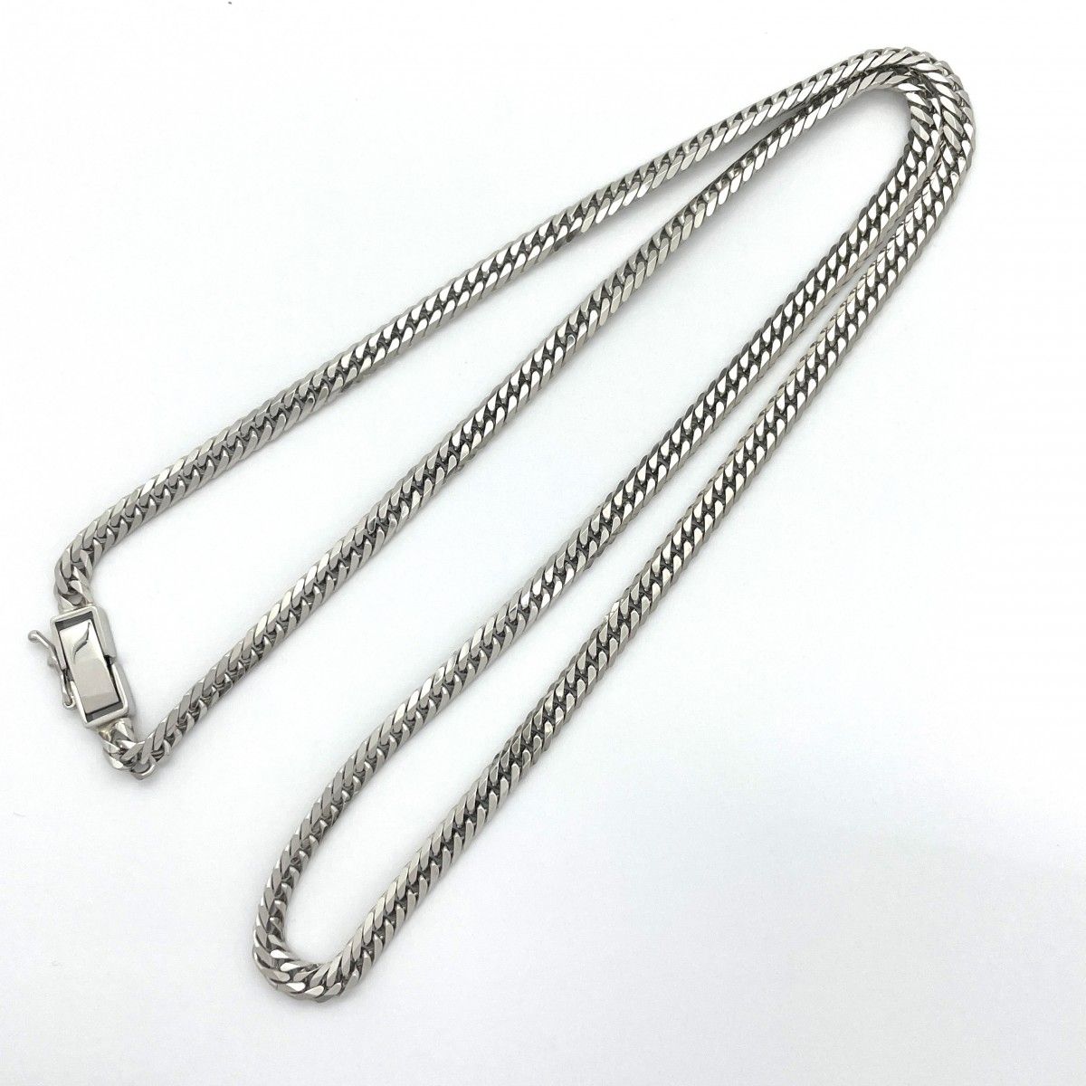 5khe012】喜平 ネックレス Pt850 プラチナ 6面 ダブル 50.7cm 30.2g  