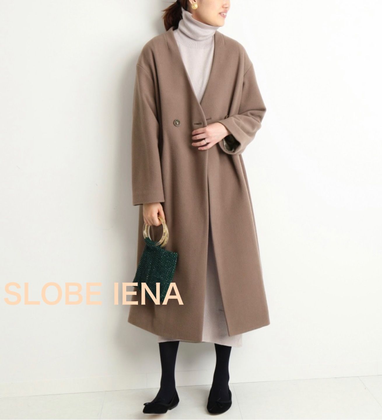 SLOBE IENA - SLOBE IENA♡SUPER100 Vネックオーバーコートの+