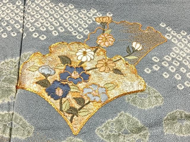 平和屋着物○訪問着 駒刺繍 枝花文 金彩 ロング丈 正絹 逸品