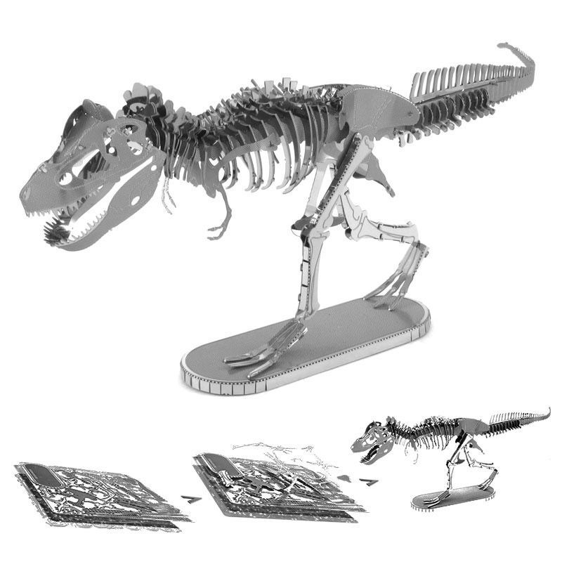 3Dメタルパズル ティラノサウルス T-REX 恐竜 - 工芸品