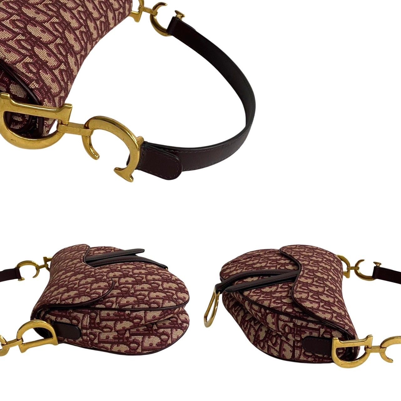 【✨極美品✨】 ディオール トロッター ワンショルダーバッグ ボルドー 極 美品 Christian Dior ディオール サドルバッグ トロッター