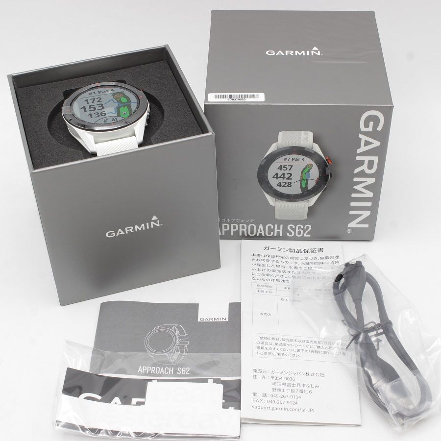 【新品】GARMIN Approach S62 White 010-02200-21 ゴルフナビ スマートウォッチ アプローチ ガーミン 本体