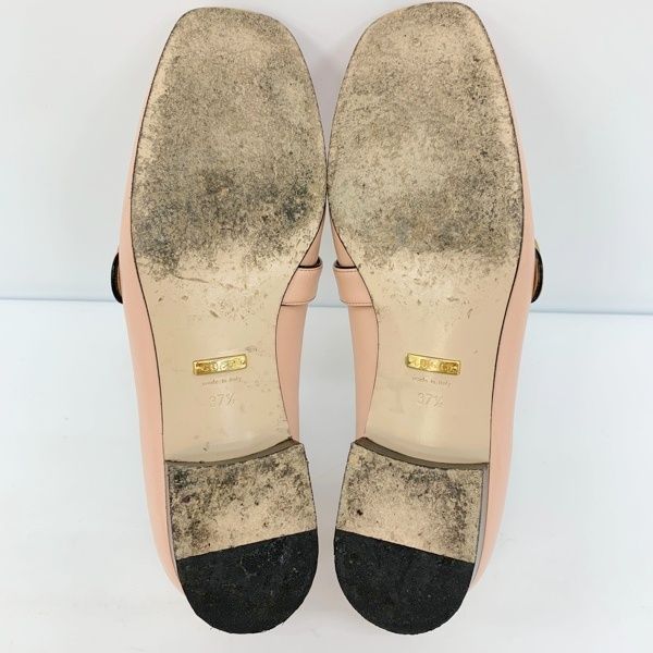 GUCCI GGマーモント スクエアトゥ レザー ローファー シューズ