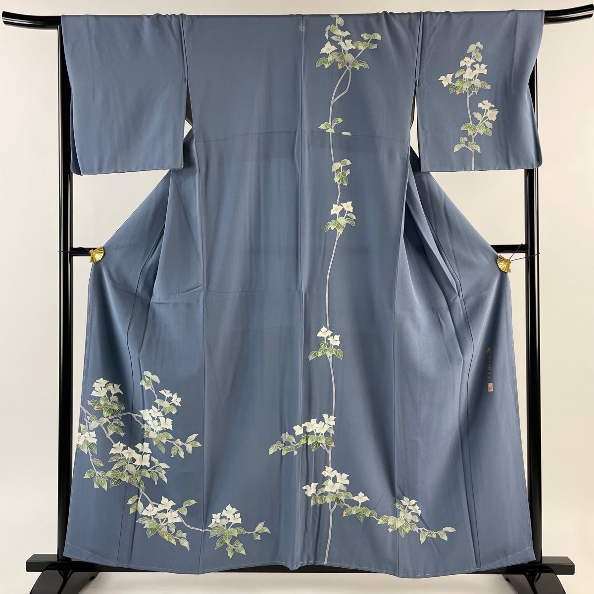 訪問着 身丈158cm 裄丈68.5cm L 袷 森田耕三 加賀友禅 落款 証紙