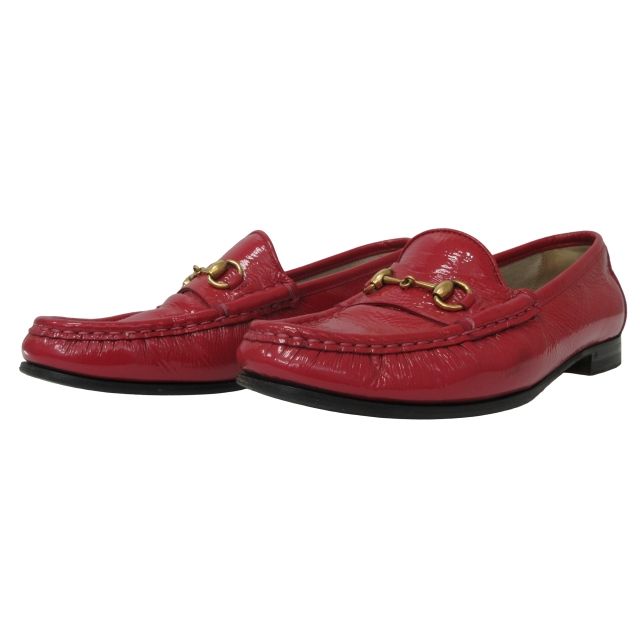 グッチ GUCCI ホースビット ローファー モカシン シューズ エナメル 