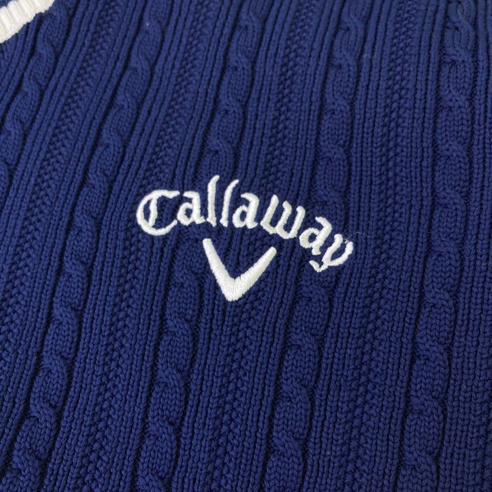 サイズ：LL CALLAWAY キャロウェイ  長袖 ニットセーター  ネイビー系 [240101473877] ゴルフウェア メンズ ストスト サイズ：LL CALLAWAY キャロウェイ 長袖 ニットセーター