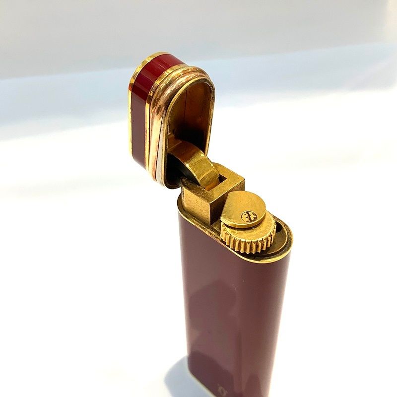 カルティエ　ガスライター　【火花確認】 カルティエ（Cartier）トリニティーガスライター ボルドー 火花