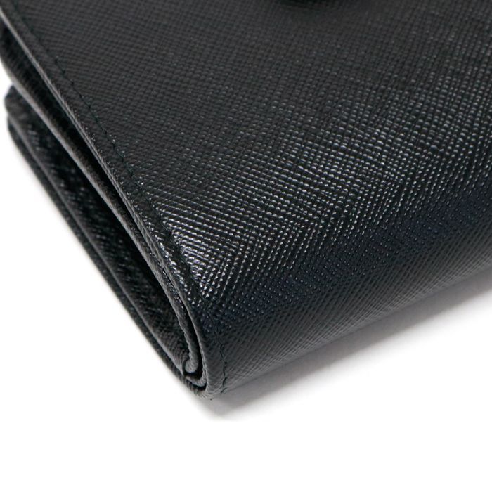 PRADA 二つ折り財布 L字ファスナー サフィアーノレザー ブラック  
