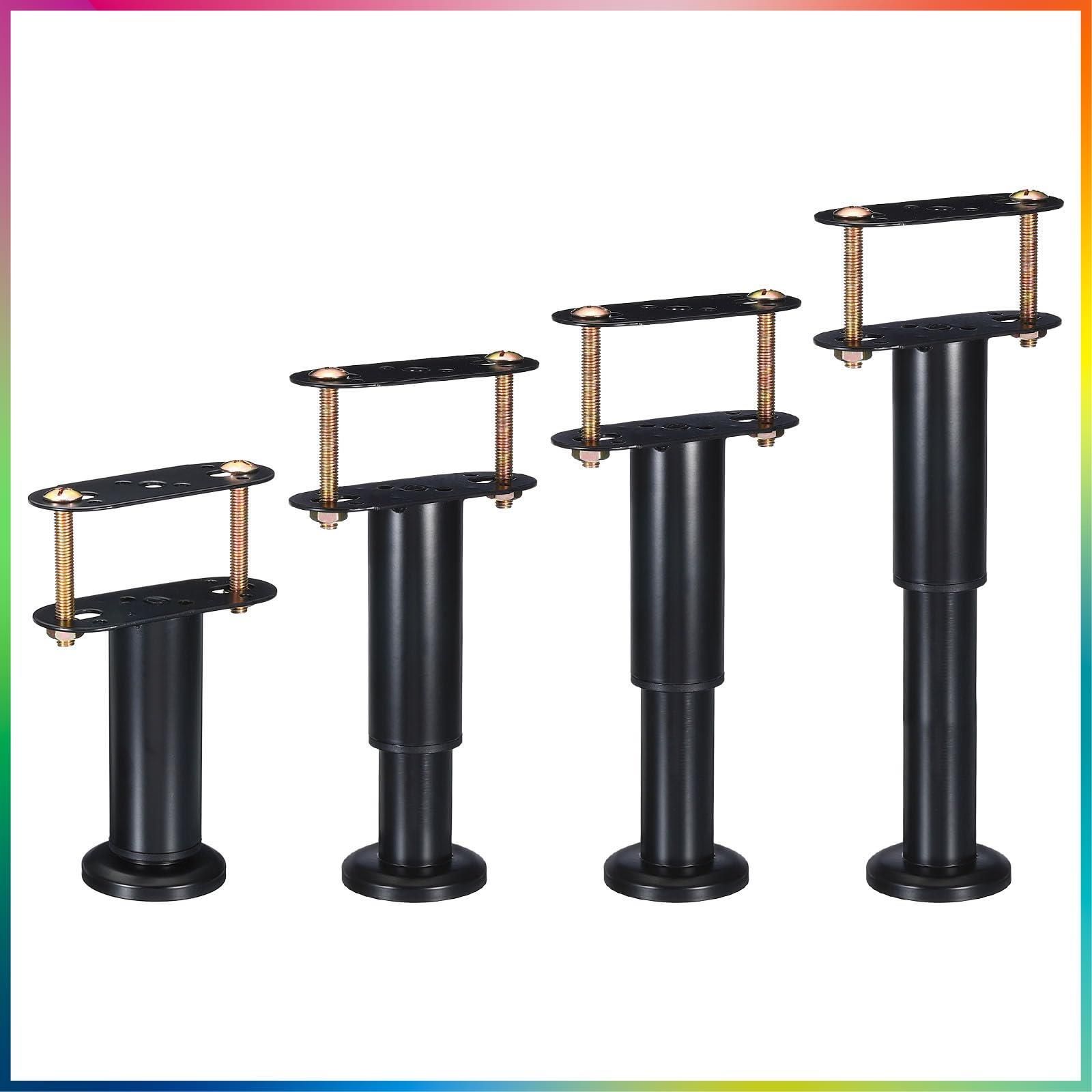 uxcell 高さ調節可能なベッドフレームセンターサポートレッグ 金属 ベッド脚 スチールベッドフレーム/家具 ベッド脚の交換用 12 cm-18 cm 4個