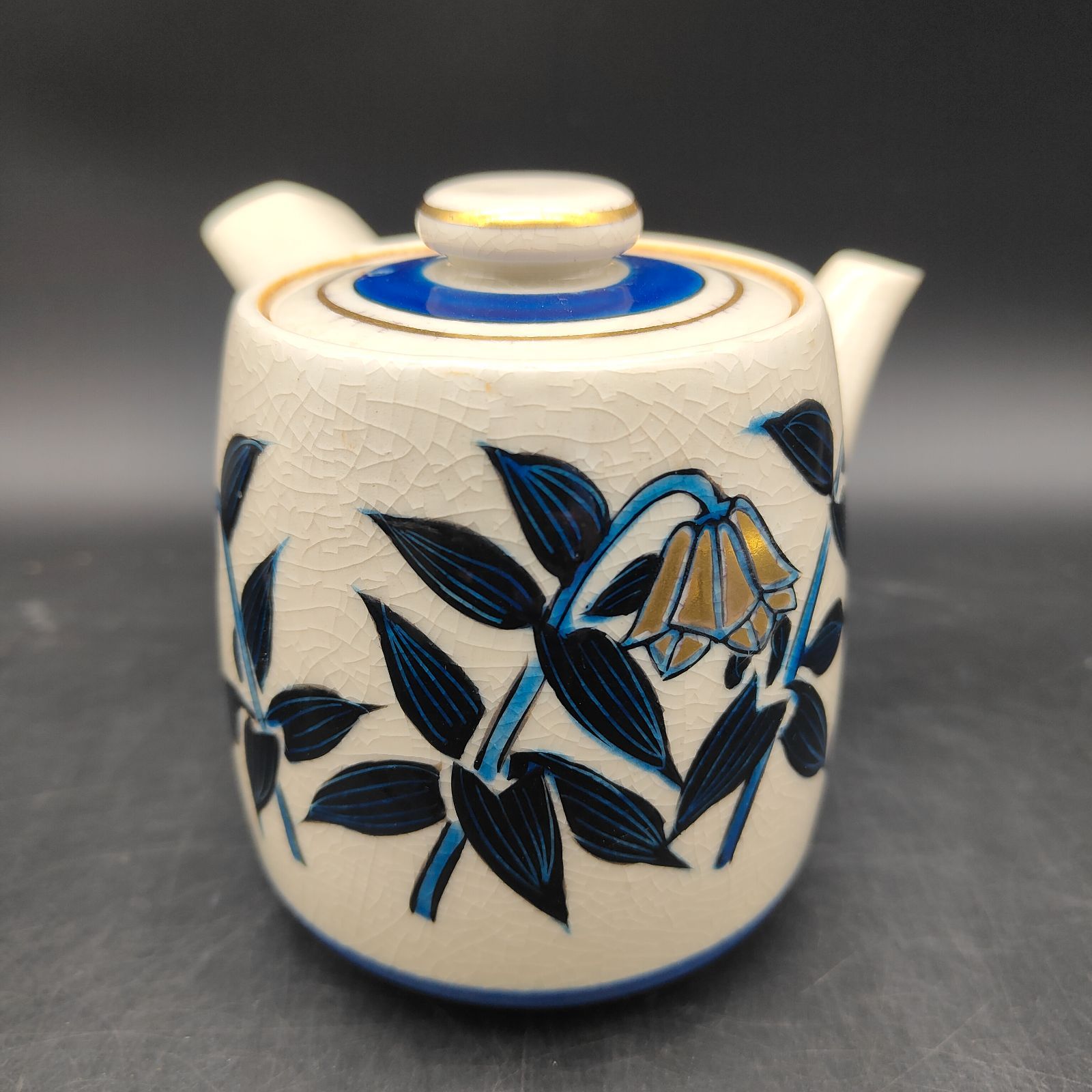 九谷焼 芳山 茶器揃 青九谷 百合 急須 湯呑5 kutani S210 - メルカリ