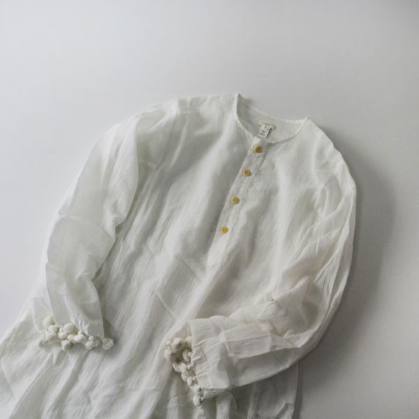 dosa ドーサ ボンボン付き ヘンリーネックカットソー 1/ホワイト  