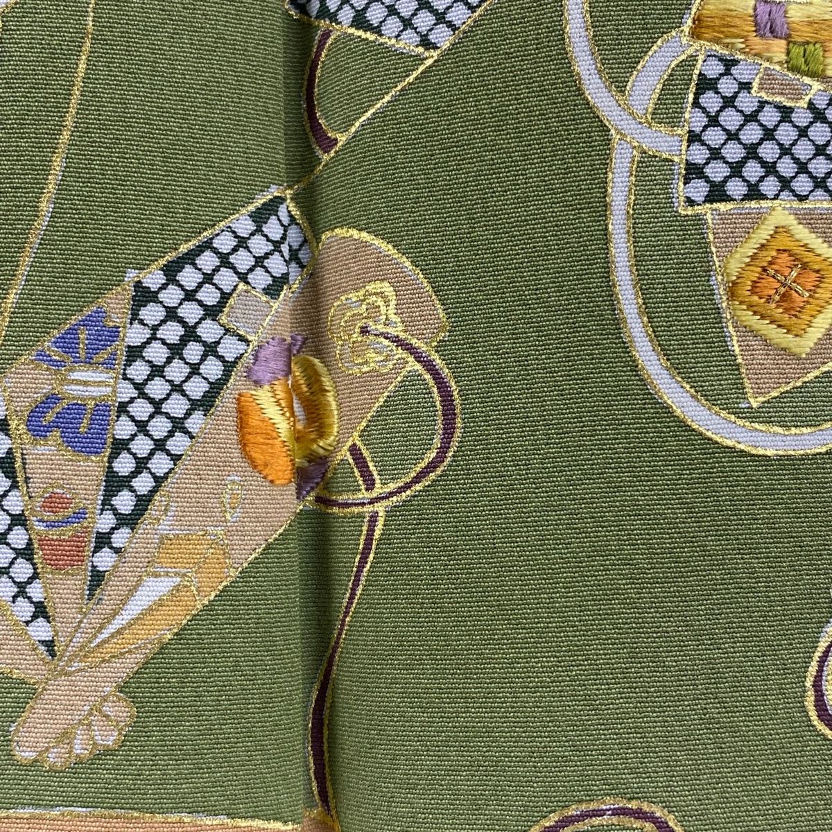 付下げ 身丈150.5cm 裄丈67cm M 袷 千總 落款 誰が袖 草花 金糸 刺繍  