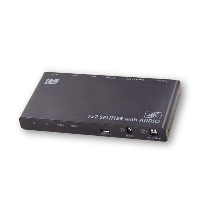 解像度の違うディスプレイを活用 外部音声出力も なHDMI 分配器 2分配 RS-HDSP2PA-4K 0