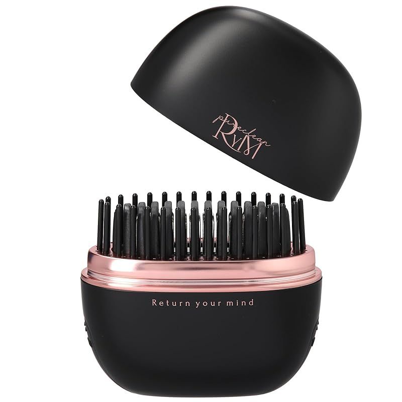 RYM ポータブル コードレス ヘアアイロン 軽さ137gで持ち運び楽々 手のひらサイズ コーム ストレートアイロン ミニ アイロン コテ 充電式 ブラック 1