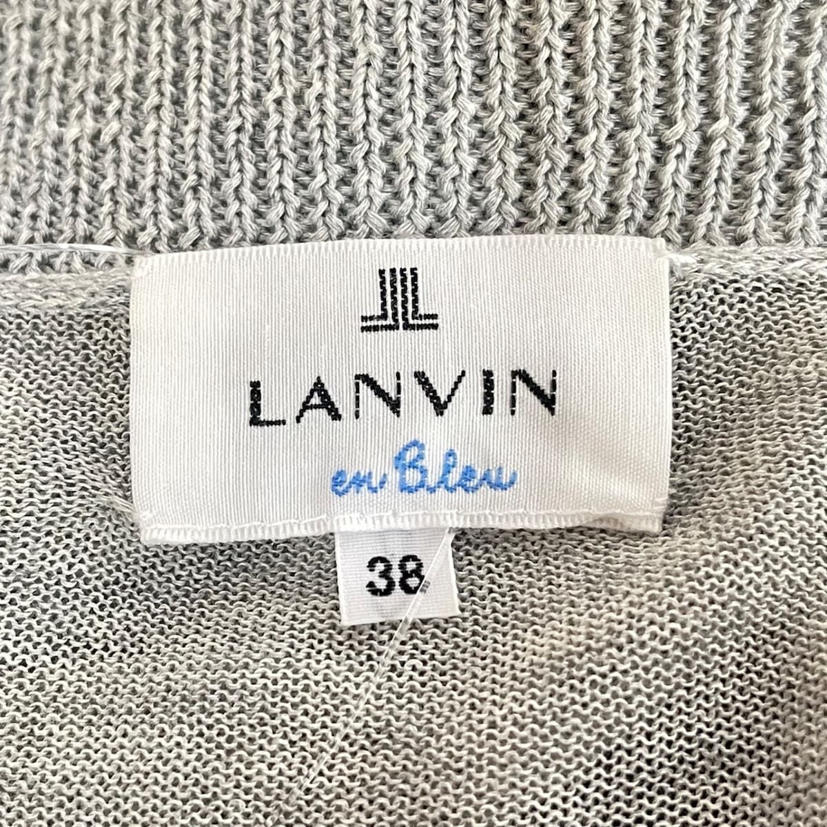 LANVIN en Bleu(ランバンオンブルー) カーディガン サイズ38 M レディース美品  - グレー 長袖/ロング丈