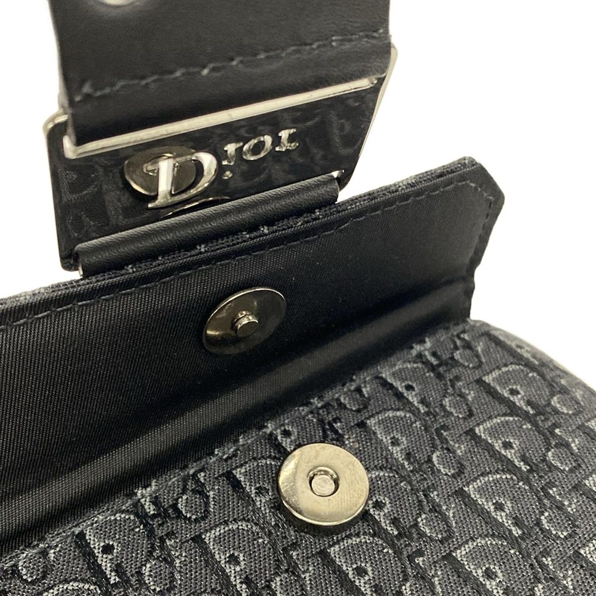 ディオール クリスチャンディオール バニティバッグ ヴァニティ ディオール ストリートシック 黒×グレー ミニバッグ レザー DECORATOM_COM_BR