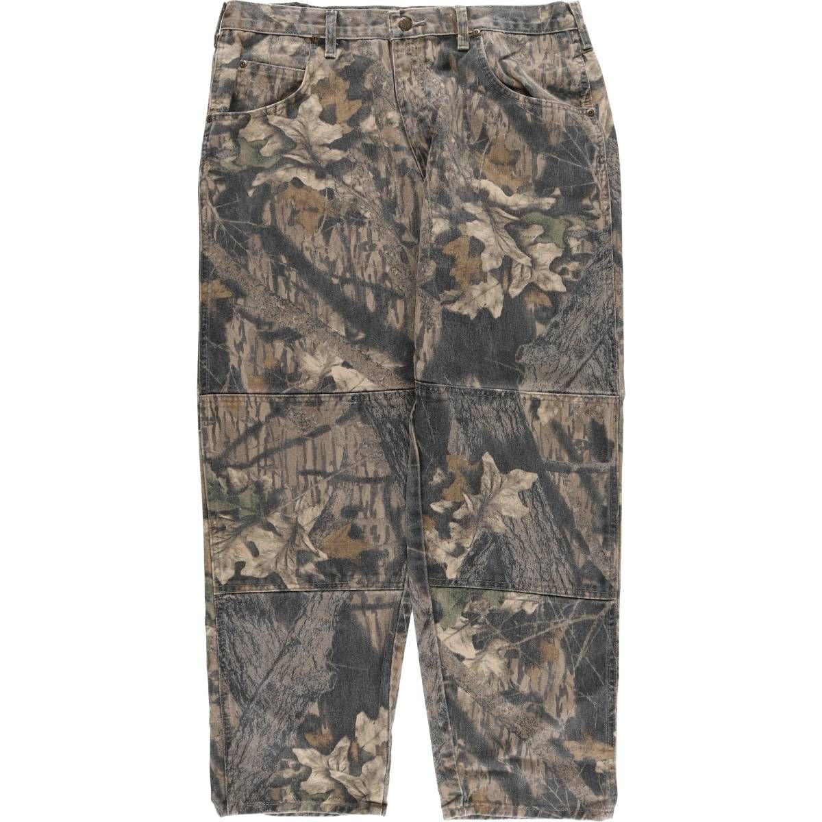 古着 ラングラー Wrangler 迷彩柄 リアルツリーカモ ダブルニー テーパードデニムパンツ メンズw36相当|eaa539910