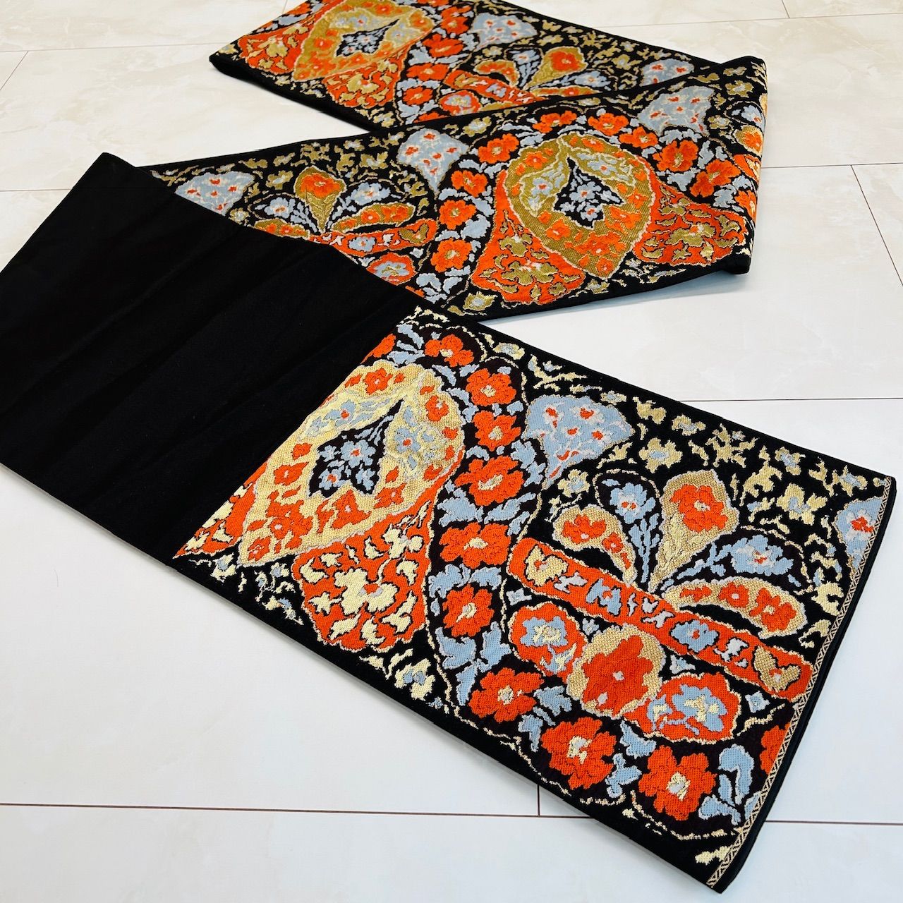 振袖 帯 セット 中振袖 袋帯 青系 花 華やか 管理番号KKVMI71 NICORILABO_COM