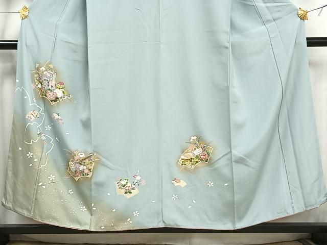 平和屋着物□訪問着 地紙草花文 金彩 正絹 逸品 AAAV4085es