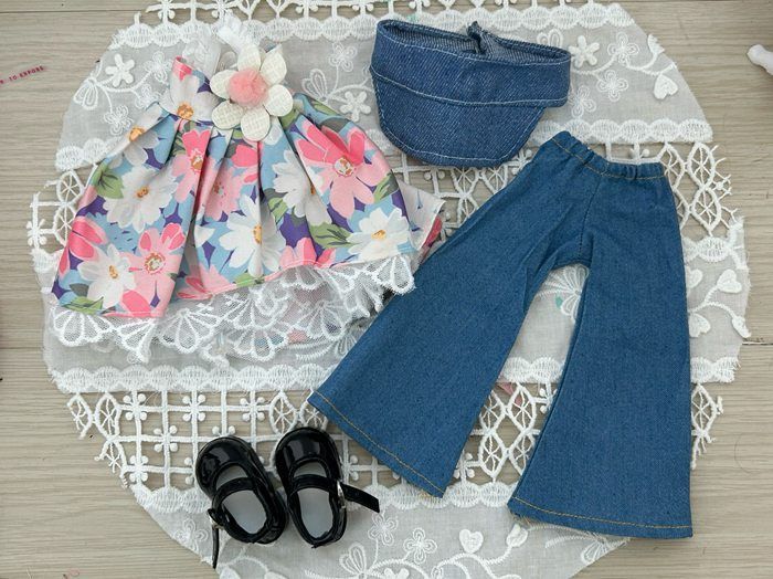 ♡ファッションドール♡お着替えセット ドール服セット 花柄 デニムパンツ1/6ドール服 キャミソール