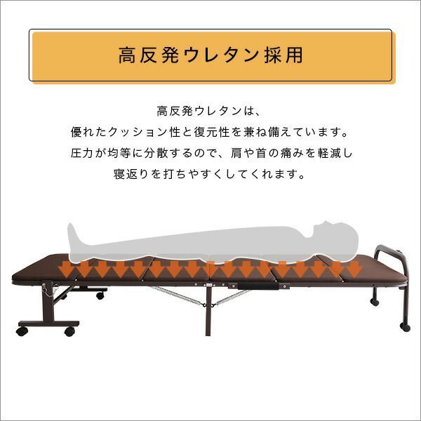 クイシス ウレタン折りたたみパイプベッド