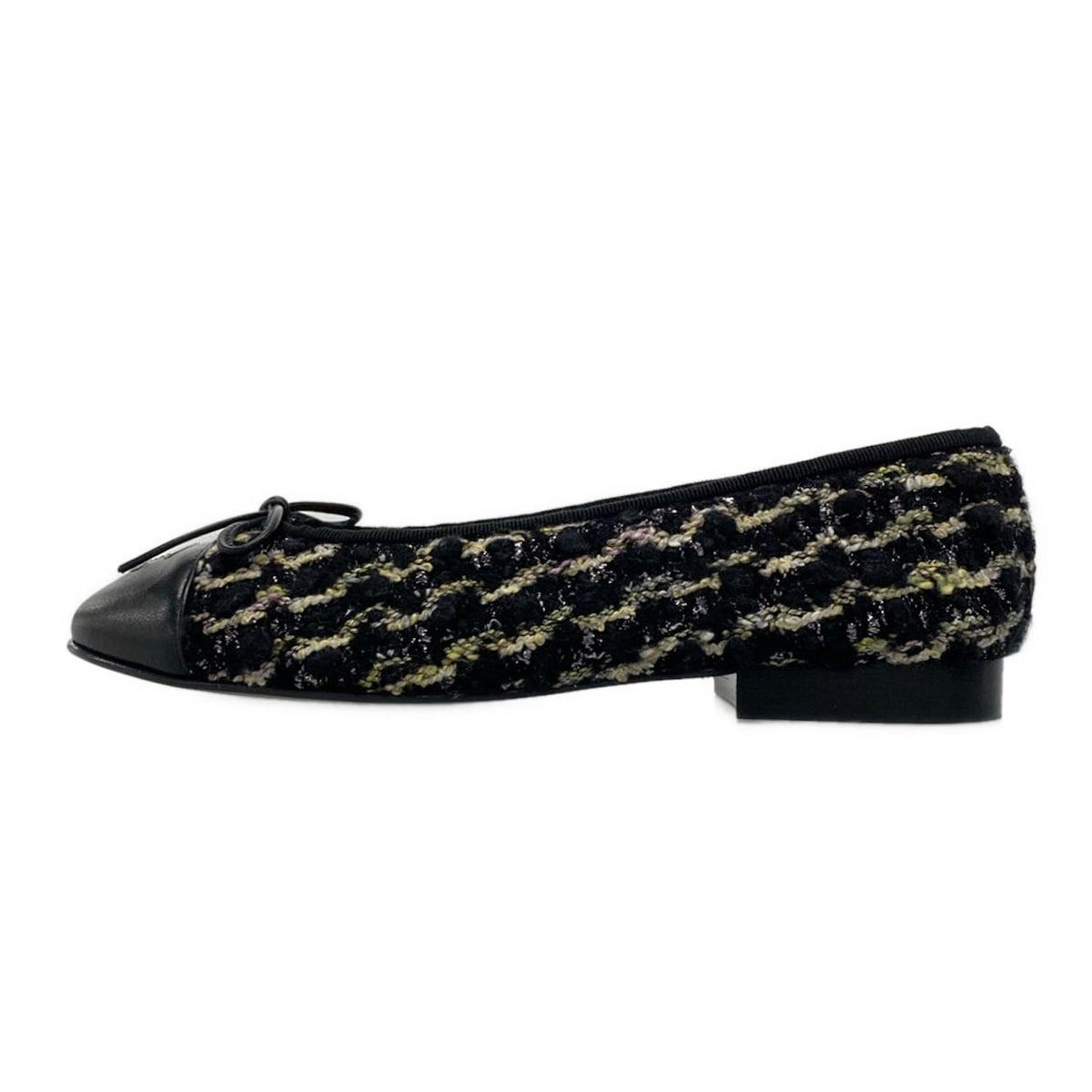 CHANEL シャネル フラットシューズ 36 1|2 C レディース - G02819 黒×イエロー×マルチ ココマーク レザー