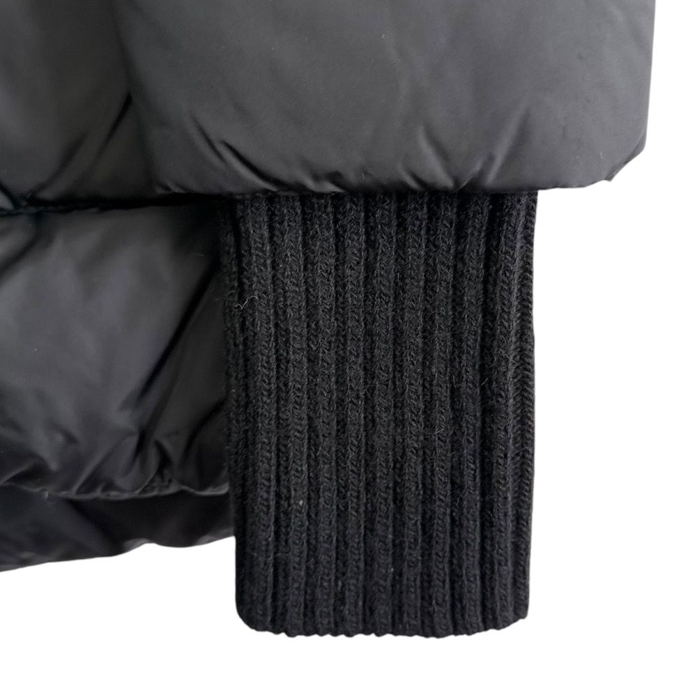 HERNO - 美品 HERNO ヘルノ POLAR-TECH ポーラテック ナイロンシャモニックス Aシェイプ リブ袖ニット フーディー ダウンコート 38 ブラック レディース 古着 中古 USED 美品 HERNO ヘルノ POLAR-TECH ポーラテック ナイロンシャモ
