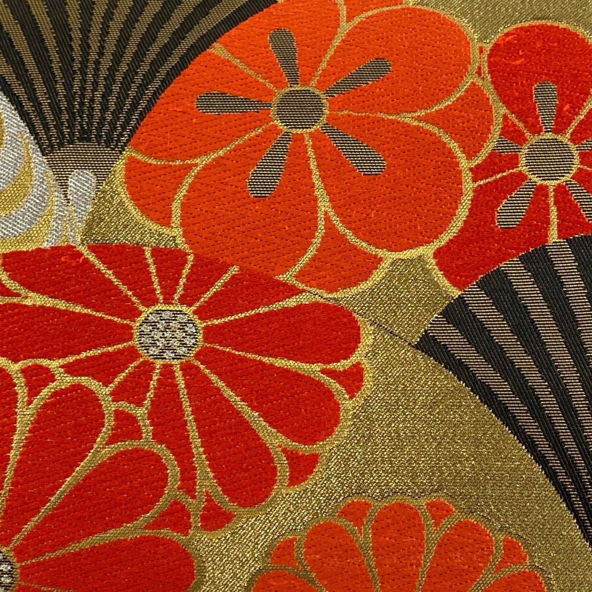 袋帯 美品 名品 川島織物 落款 中啓 梅 金銀糸 箔 金色 六通 正絹  