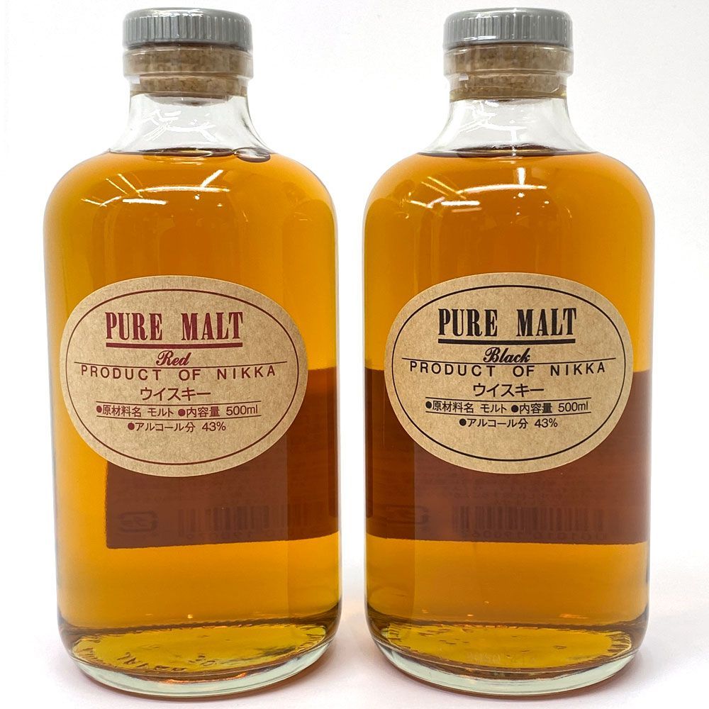 未開栓】2本セット NIKKA PURE MALT RED/BLACK ニッカ ピュアモルト 