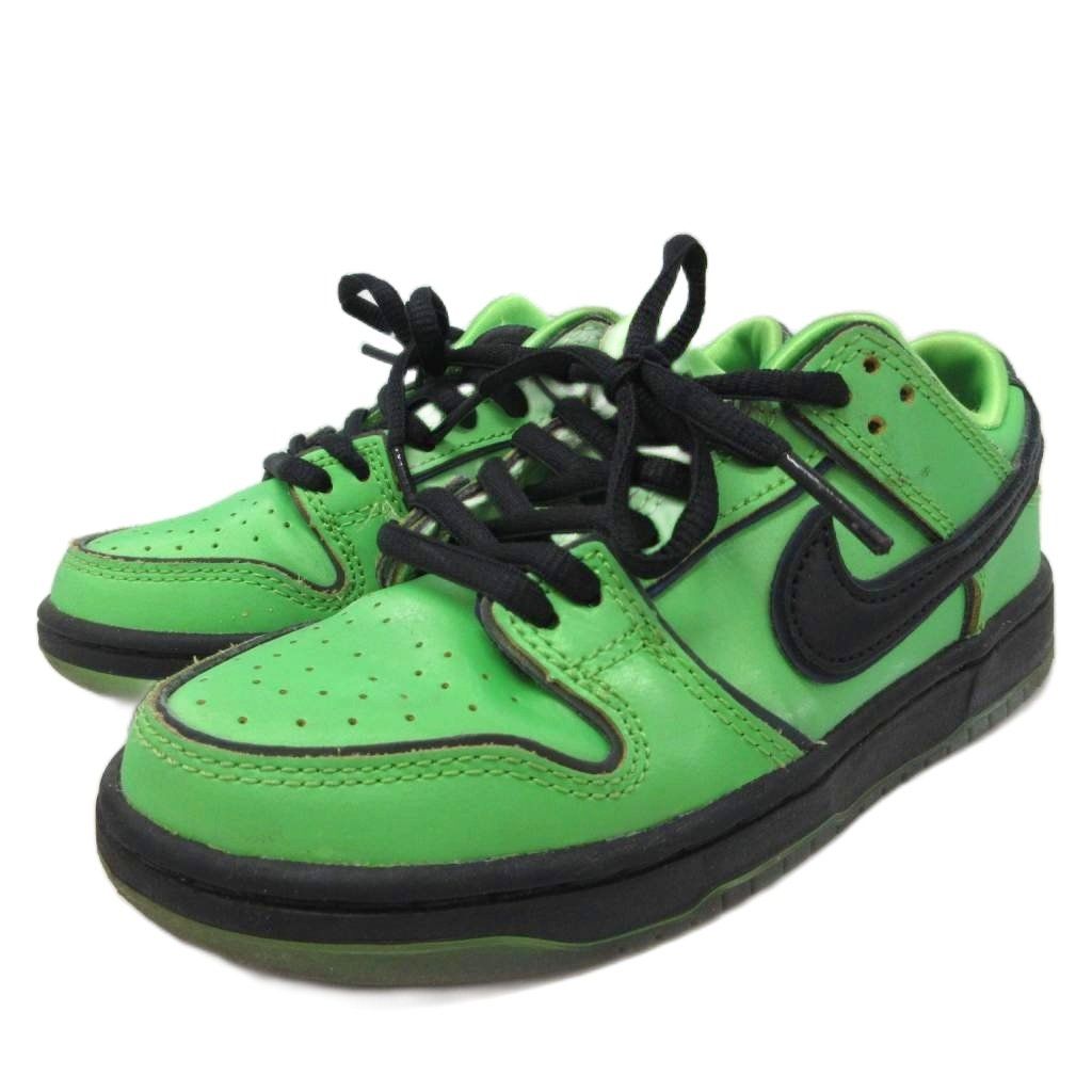 ナイキ NIKE The Powerpuff Girls Nike SB Dunk Low Pro ダンク ロー スニーカー ローカット シューズ 靴 18.5cm 緑 グリーン 黒 ブラック FZ8832-300