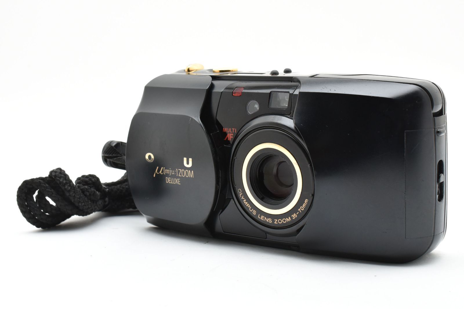 実写済 完動品 Olympus オリンパス μ mju zoom DELUXE ブラック ミュー 簡単フィルムカメラ