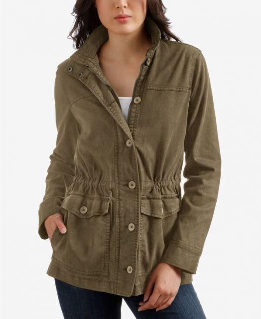 【送料無料】 ラッキーブランド レディース ジャケット・ブルゾン アウター Cargo Jacket Olive Night