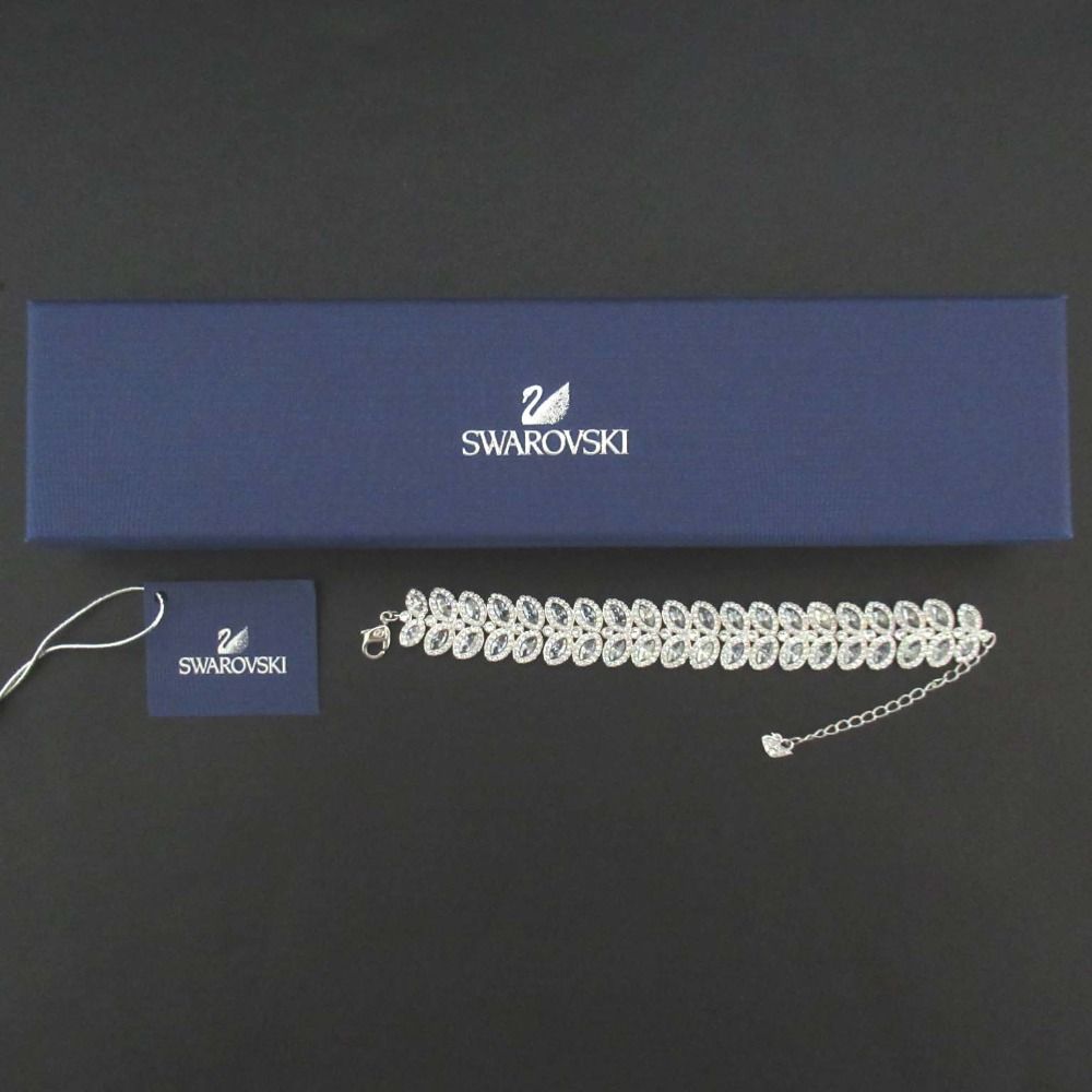【美品】スワロフスキー ブレスレット Swarovski リーフ型 スワロフスキー リーフ ブレスレット 美品 swarovski