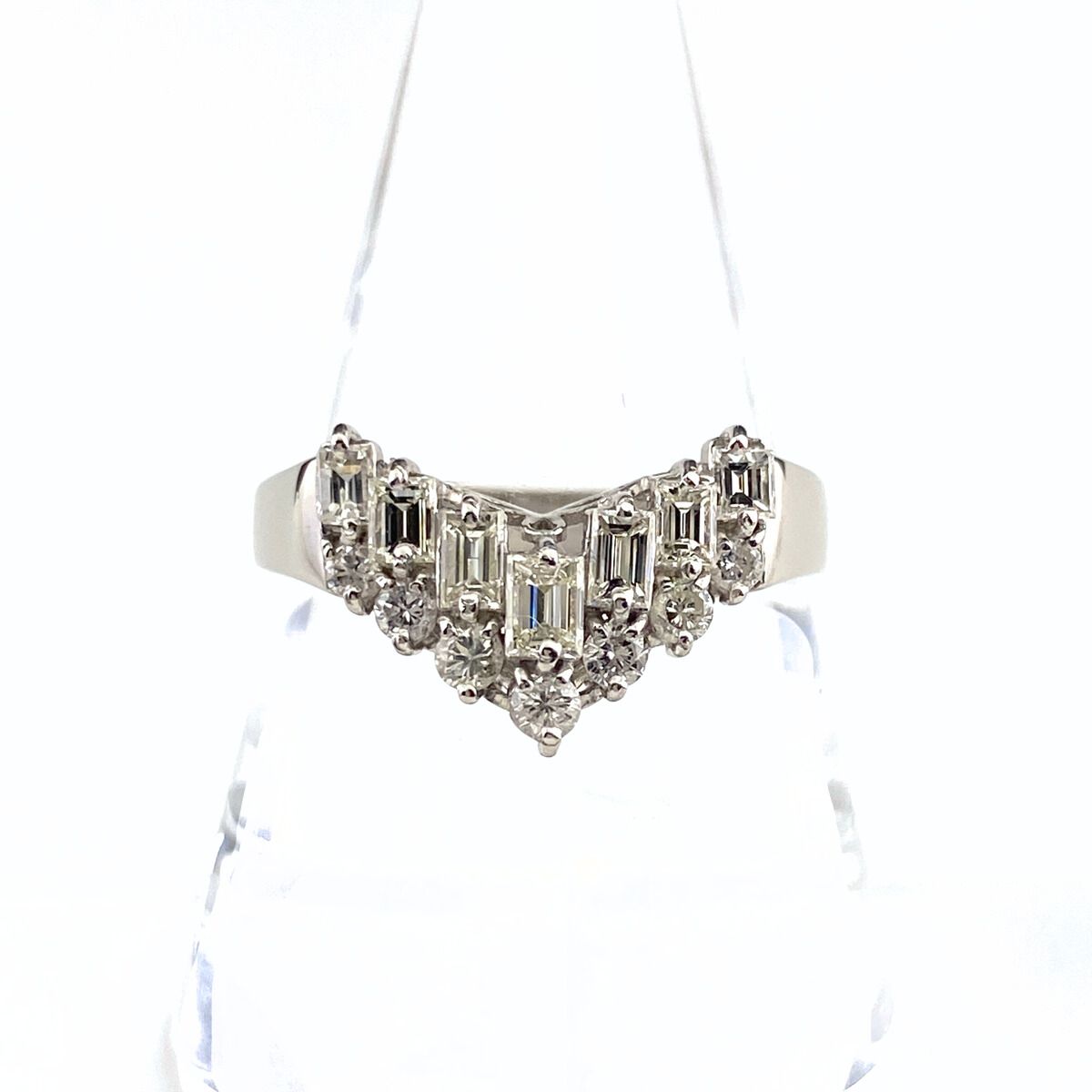 メレダイヤ デザインリング プラチナ 指輪 リング 23号 Pt900 ダイヤモンド メンズ