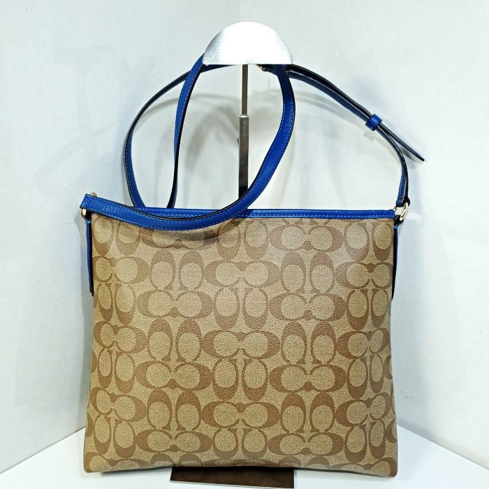 美品】 コーチ COACH シグネチャー PVC キャンバス レザー 斜め掛け 