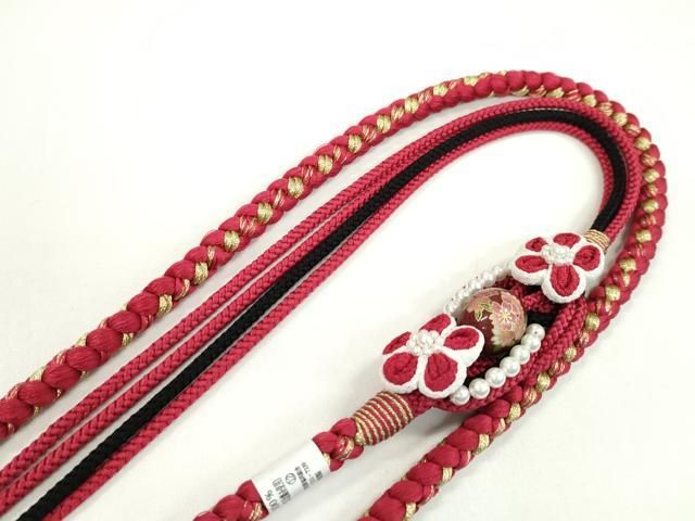 平和屋着物○和装小物 振袖用帯締め つまみ細工 飾り玉 パール 花 本