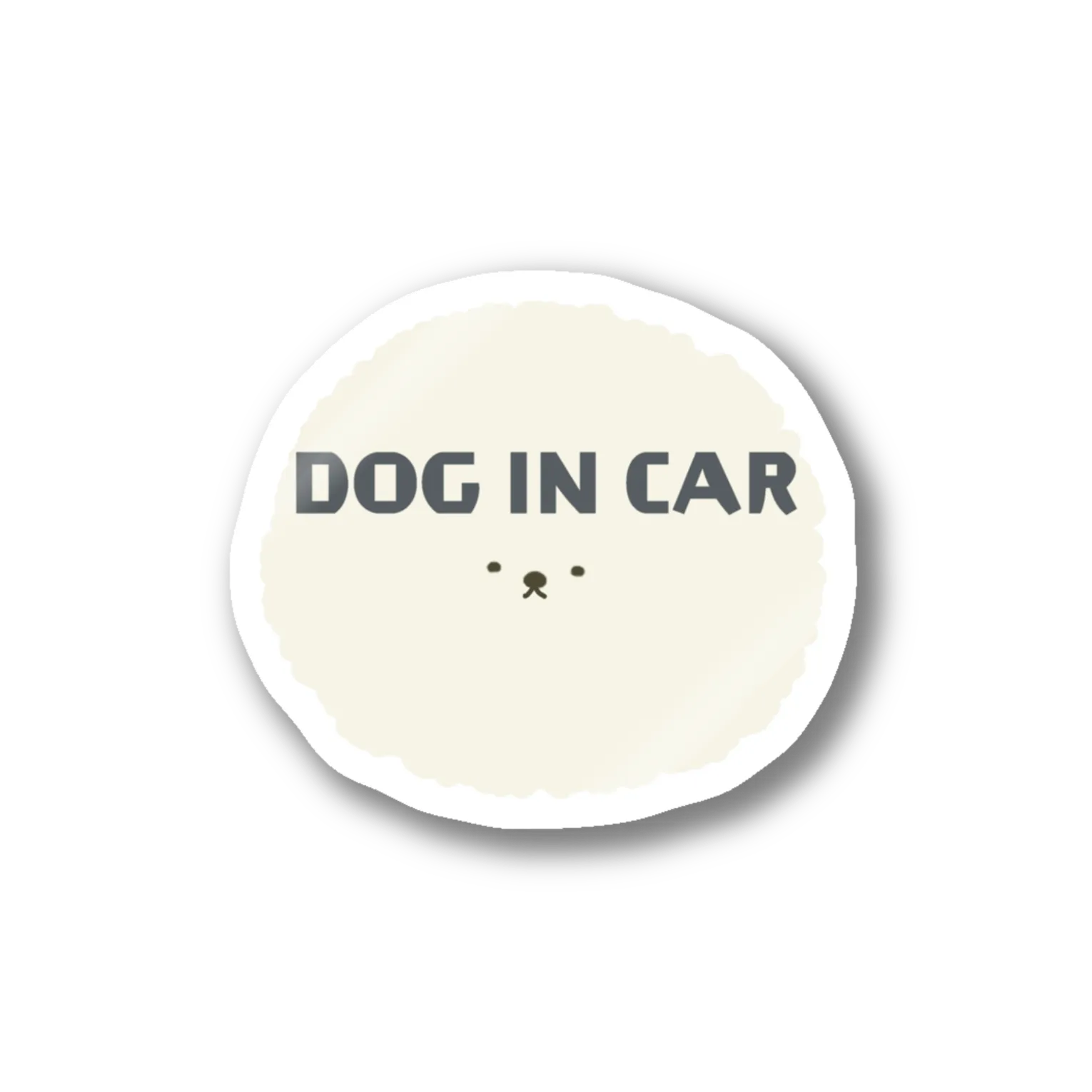 DOG IN CARステッカー(ビション/白プードルなど)