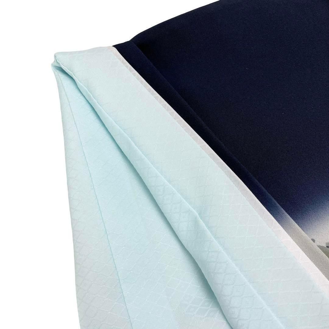 子供着物 襦袢付 男の子 一つ身 お宮参り 二頭の虎 紺色 X-1002