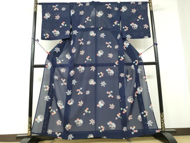 平和屋着物＊夏物 小紋 絽 霞文 暈し染め 正絹 逸品 CAAU4647ut