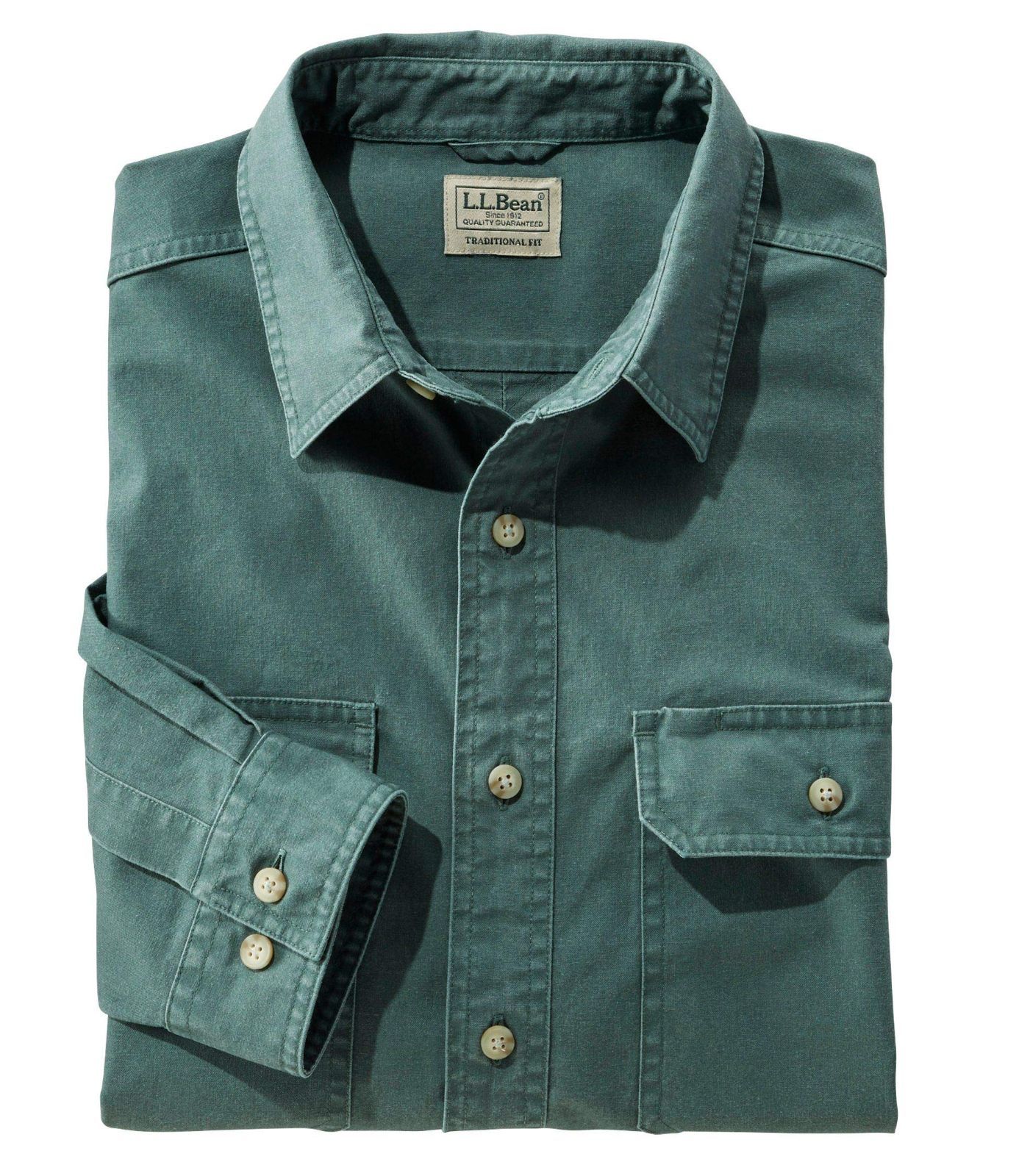 Size 2XL_Color Juniper エルエルビーン メンズ サンウォッシュ キャンバス シャツ 長袖 ジャパン フィット XXLサイズ Juniper Green １００００３１８３３
